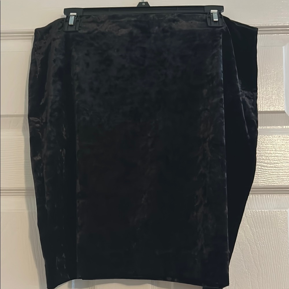 LOFT Black Velvet Mini Skirt